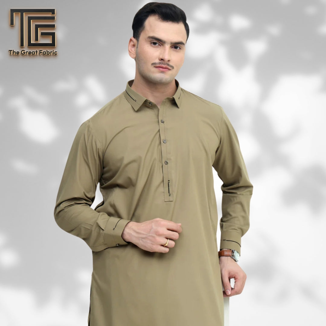 BEIGE STICHED (SHAHSAWAR SUITING)