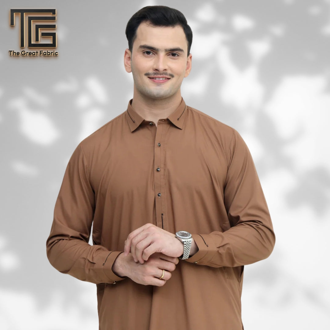 BROWN STITCHED (SHAHSAWAR SUITING)