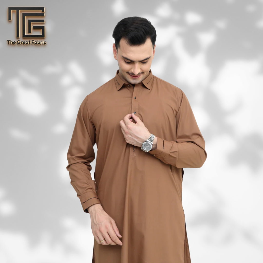 BROWN STITCHED (SHAHSAWAR SUITING)