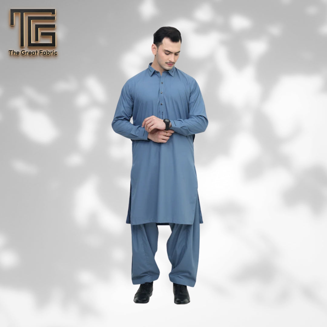 SHARP BLUE STITCHED (SHAHSAWAR SUITING)