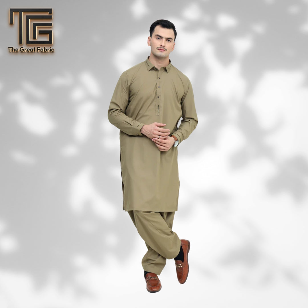 BEIGE STITCHED (SHAHSAWAR SUITING)