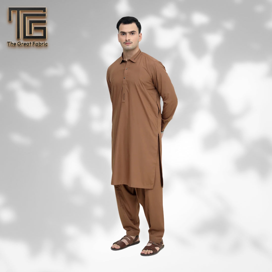 BROWN STITCHED (SHAHSAWAR SUITING)