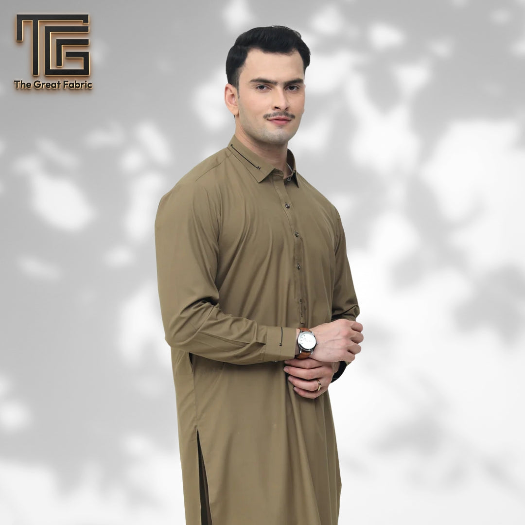 RIKAN BROWN STITCHED (SHAHSAWAR SUITING)